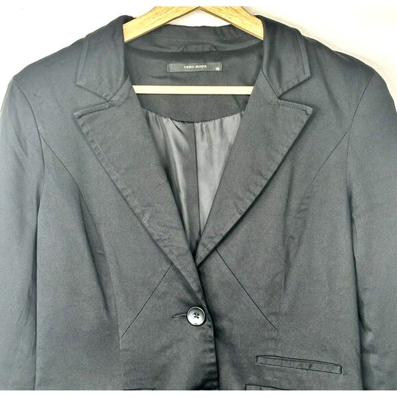 Vero Moda Womens Blazer Jacket Lined 2 Button Stretch Long Sleeve Black Size 36 - Picture 3 of 14